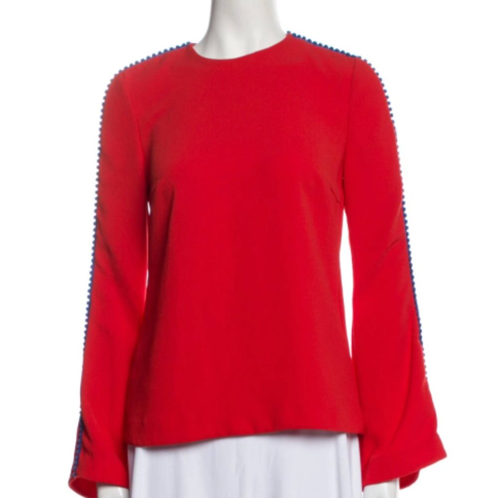 Galvan London Crew Neck Long Sleeve Blouse
